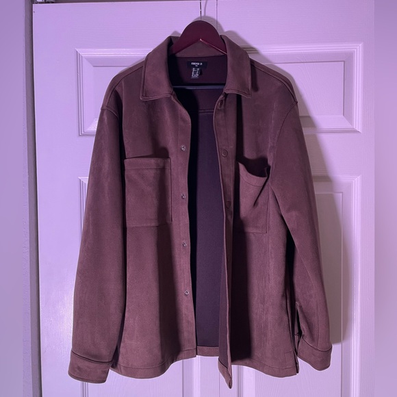 Forever 21 Shirt Jacket - Brown - Size M - Picture 1 of 4